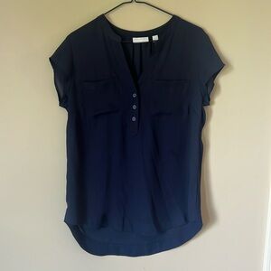 Navy Dress Blouse - Small